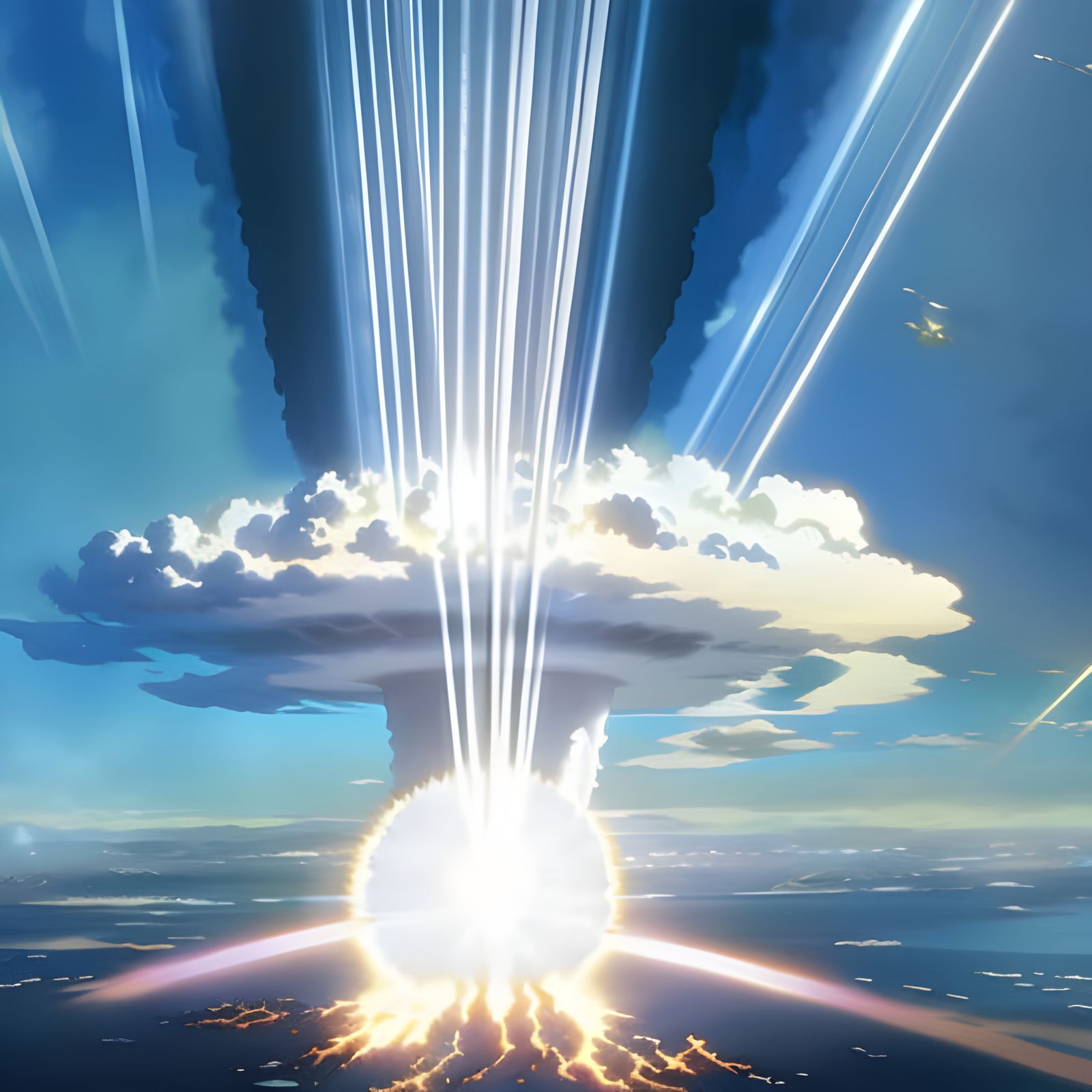 Apocalyptic Anime: Nuclear Cloud in Ghibli Style