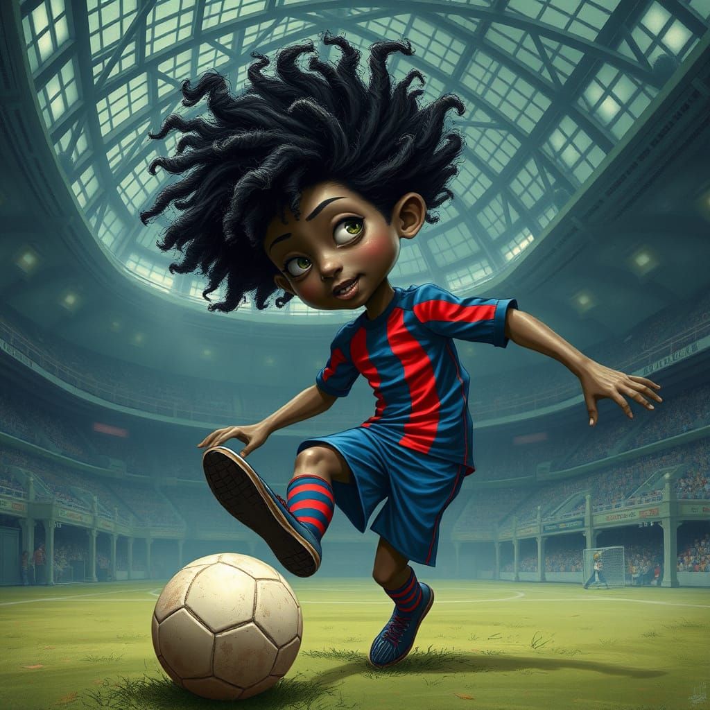 Soccer Prince in Whimsical Dark Fantasy Style