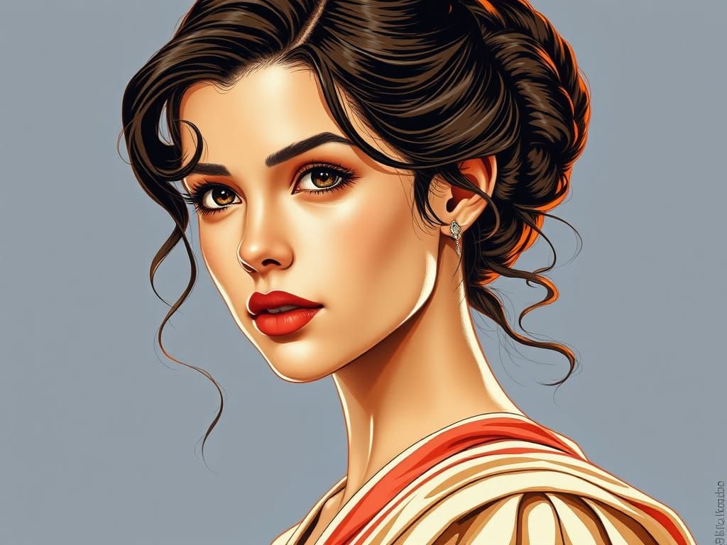 Young Princess Leia Portrait in Star Wars Style