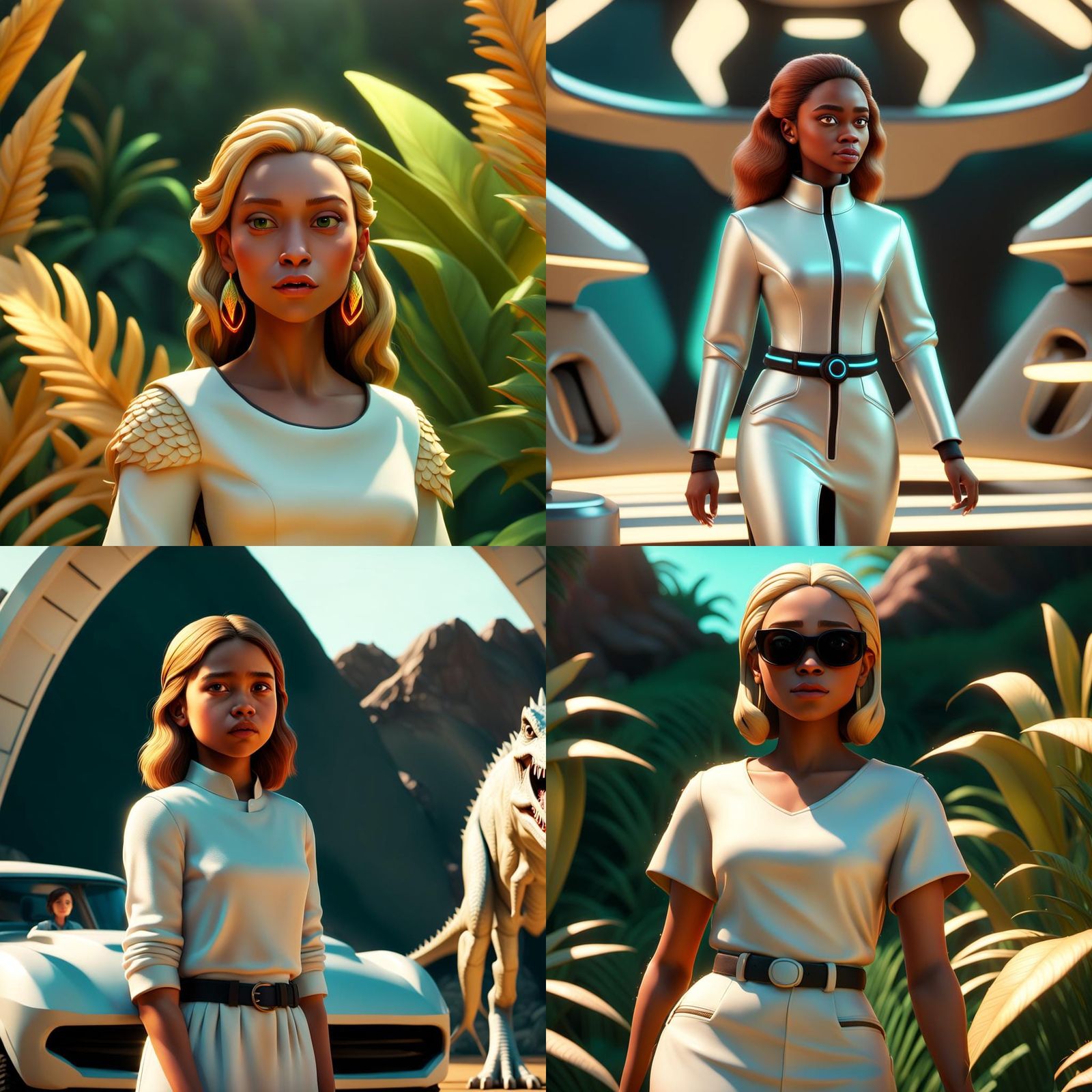 Jurassic World in 3D Cartoon DreamWorks Style