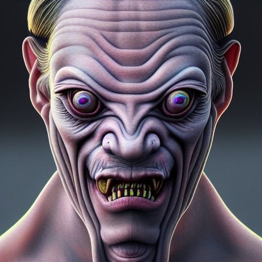 Steve Buscemi: Hyperrealistic Biopunk Portrait with Alien El...
