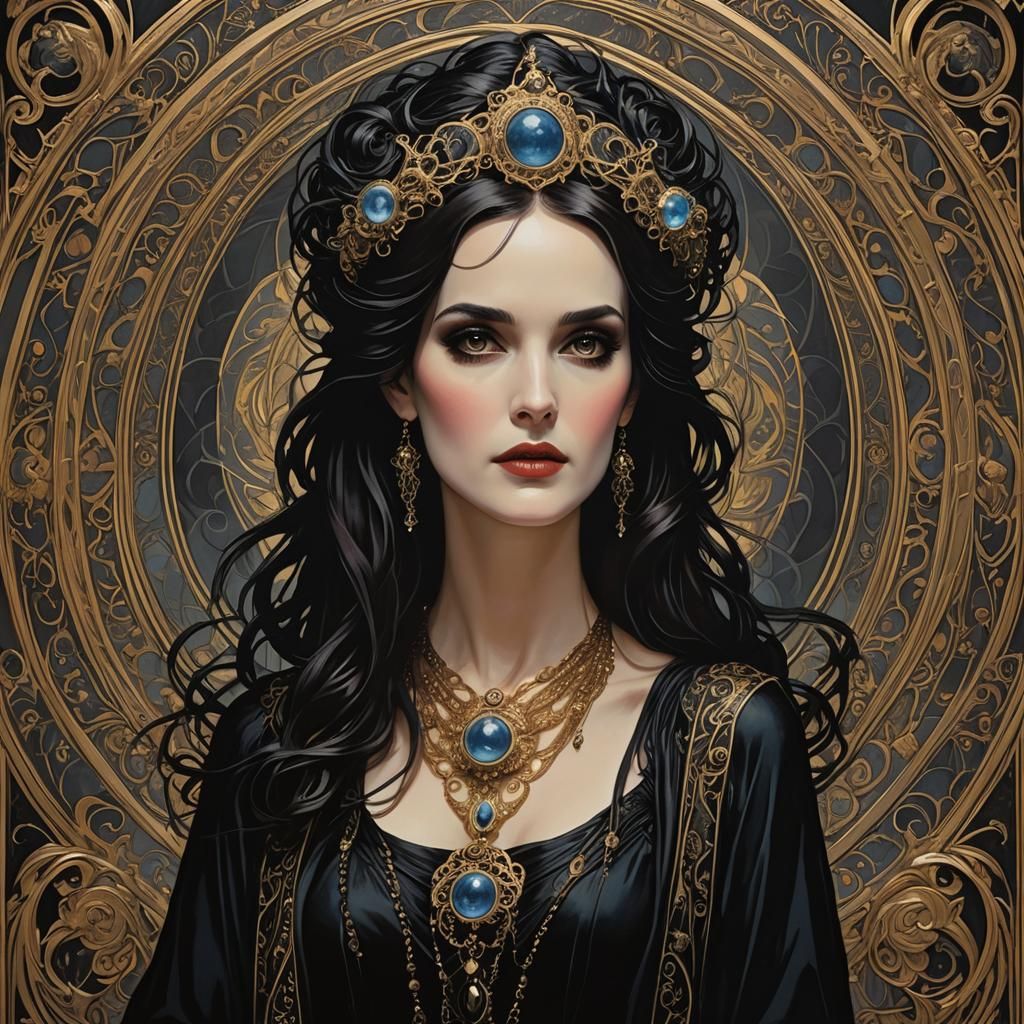 Winona Ryder as Hecate in Art Nouveau Style