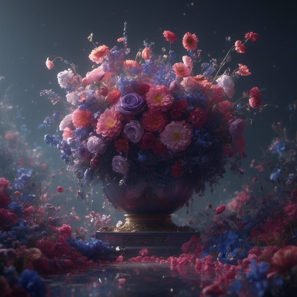 Classy Flowers with Hope: Detailed Matte Painting