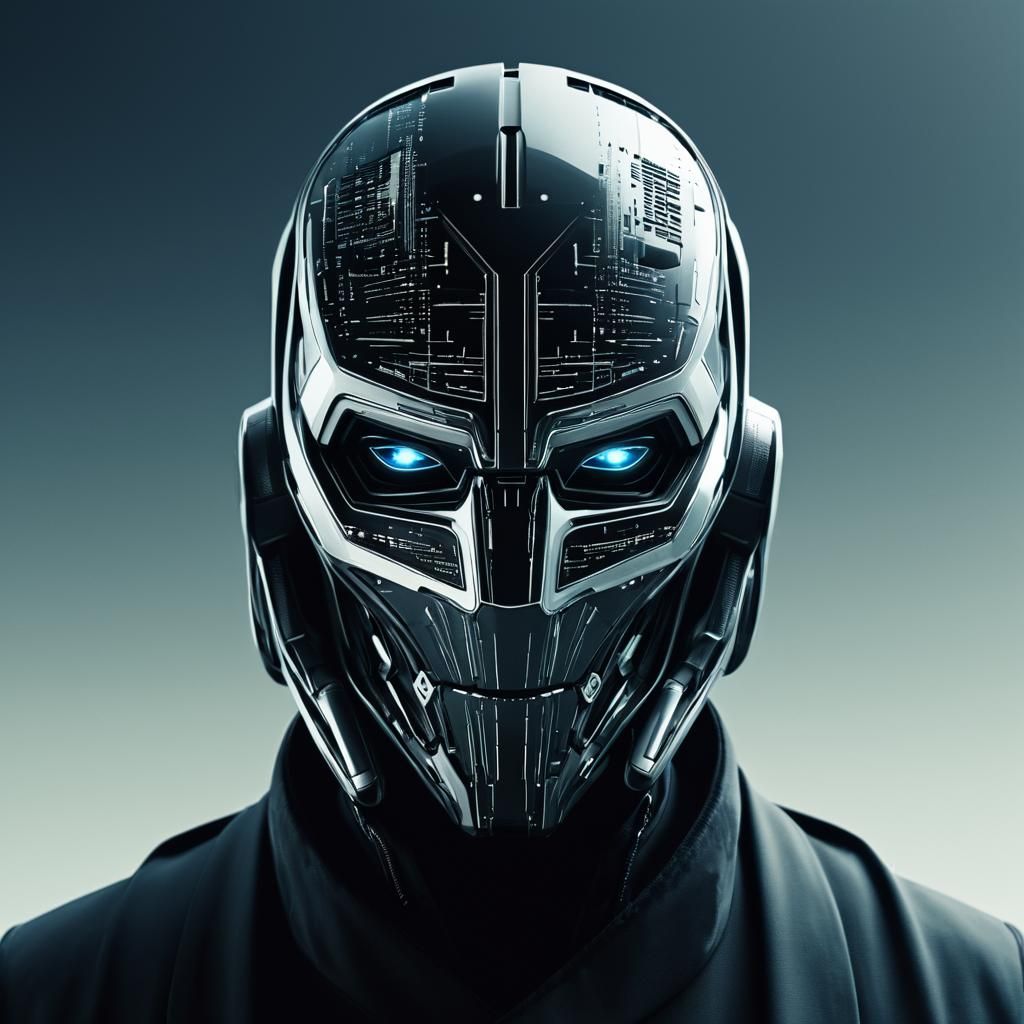 Anonymous Figure in Futuristic Cityscape