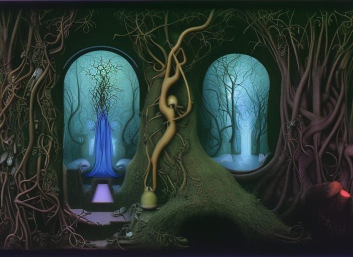 Magical Portal in Forest, Fantasy Art