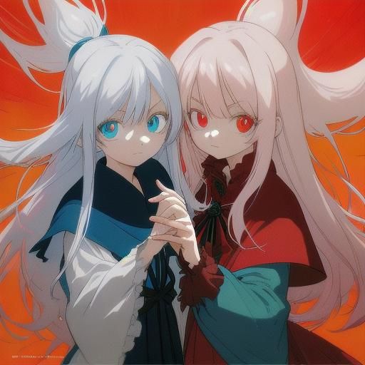 Anime Sisters with Heterochromia in Clamp Style