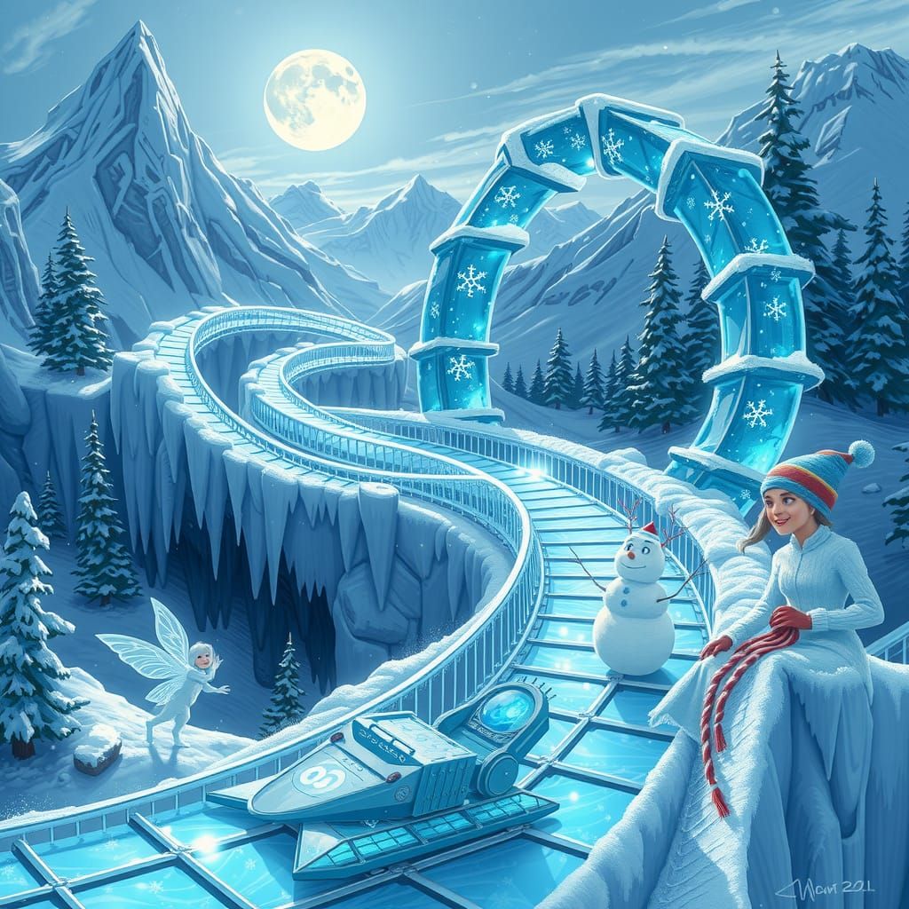 Ice and Snow Winter Wonderland Roller Coaster