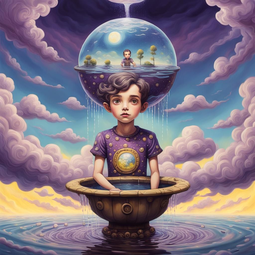 Boy Swims in Well with Globe Dress: Magical Realism