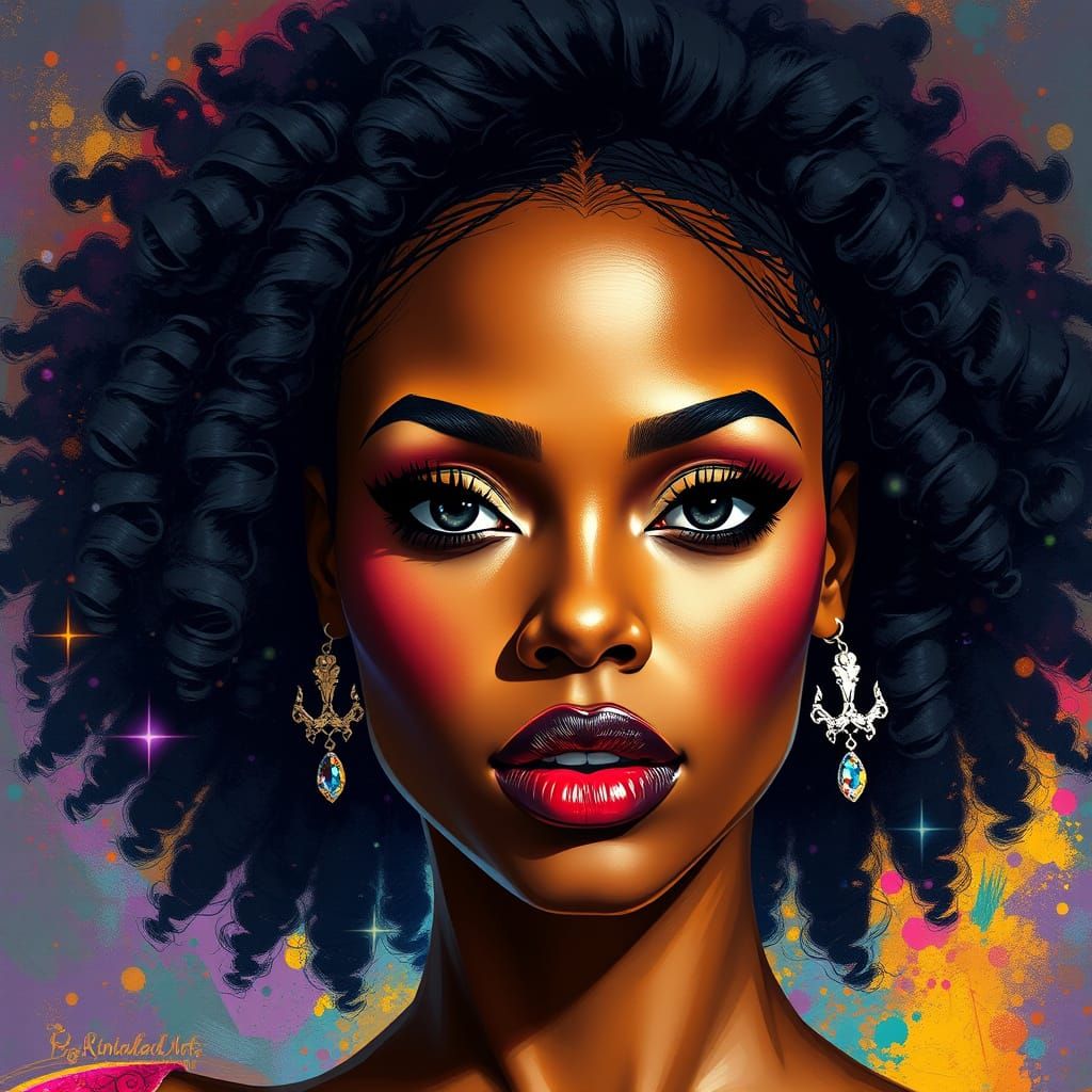 Radiant Woman in Water, Hyperrealistic Splash Art