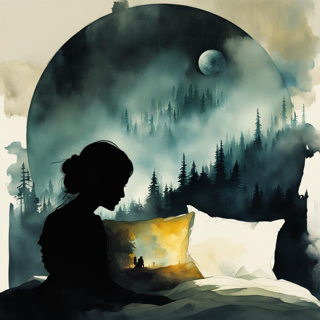 Dreamcore Sleeping Face in Fantasy Battle Scene