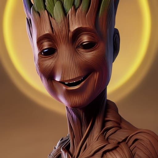 Baby Groot laughing