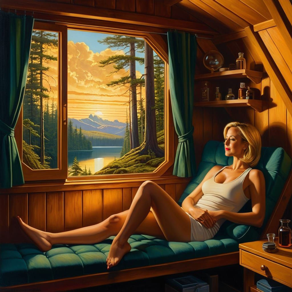 Cozy Cabin Retreat in Sci-Fi Vintage Style