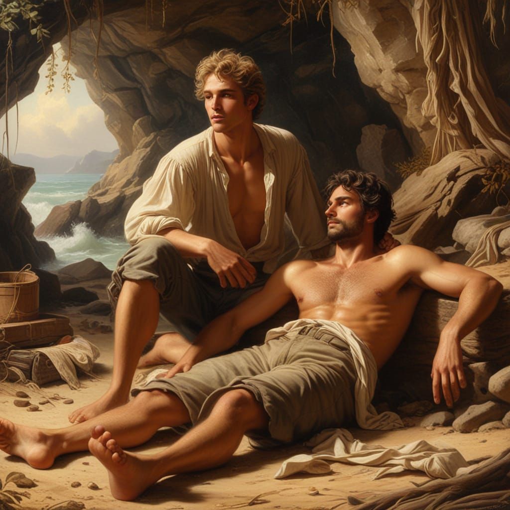 Two Men in a Cave: A Scene of Caretaking