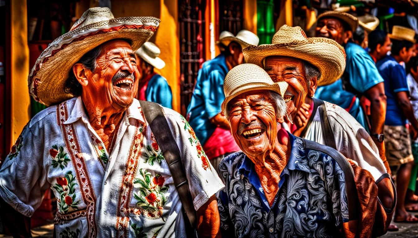 Joyful Gathering in Puerto Vallarta: Hyperrealistic Image
