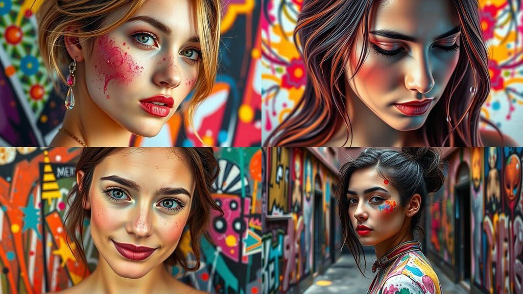 Vibrant Young Woman in Splendid Splash Art