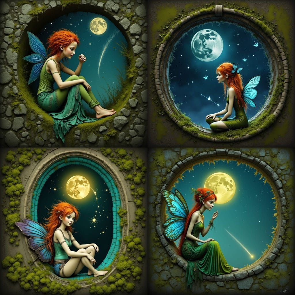 Glowing Fairy in Europunk Style Window