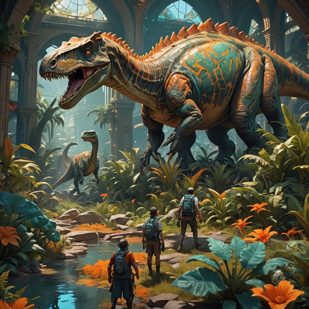 Sauropod Dinosaur Mother in Dynamic Lighting