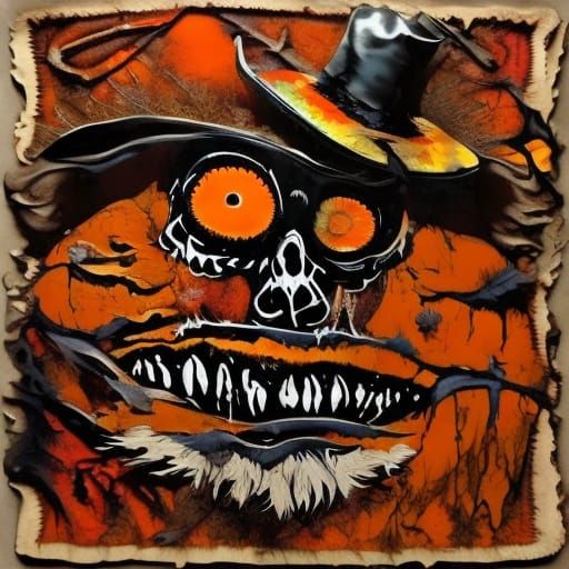 Creepy Scottish General Riding Skeleton Horse