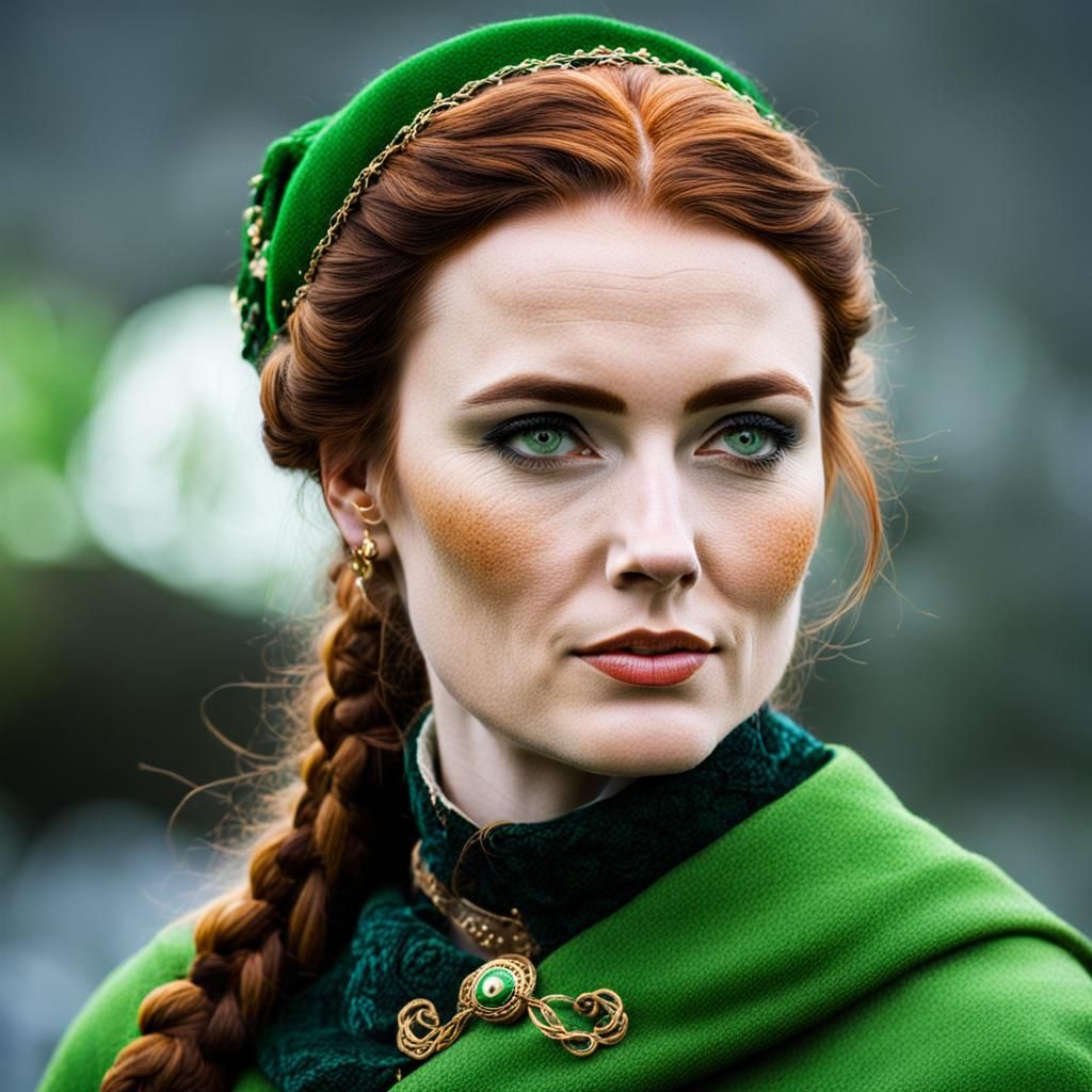 Young Irish Woman in Traditional Dress