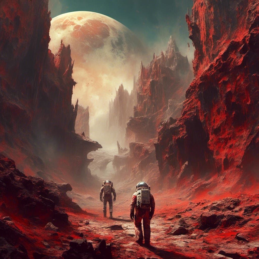 Astronaut in Ancient Ruins Concept Art