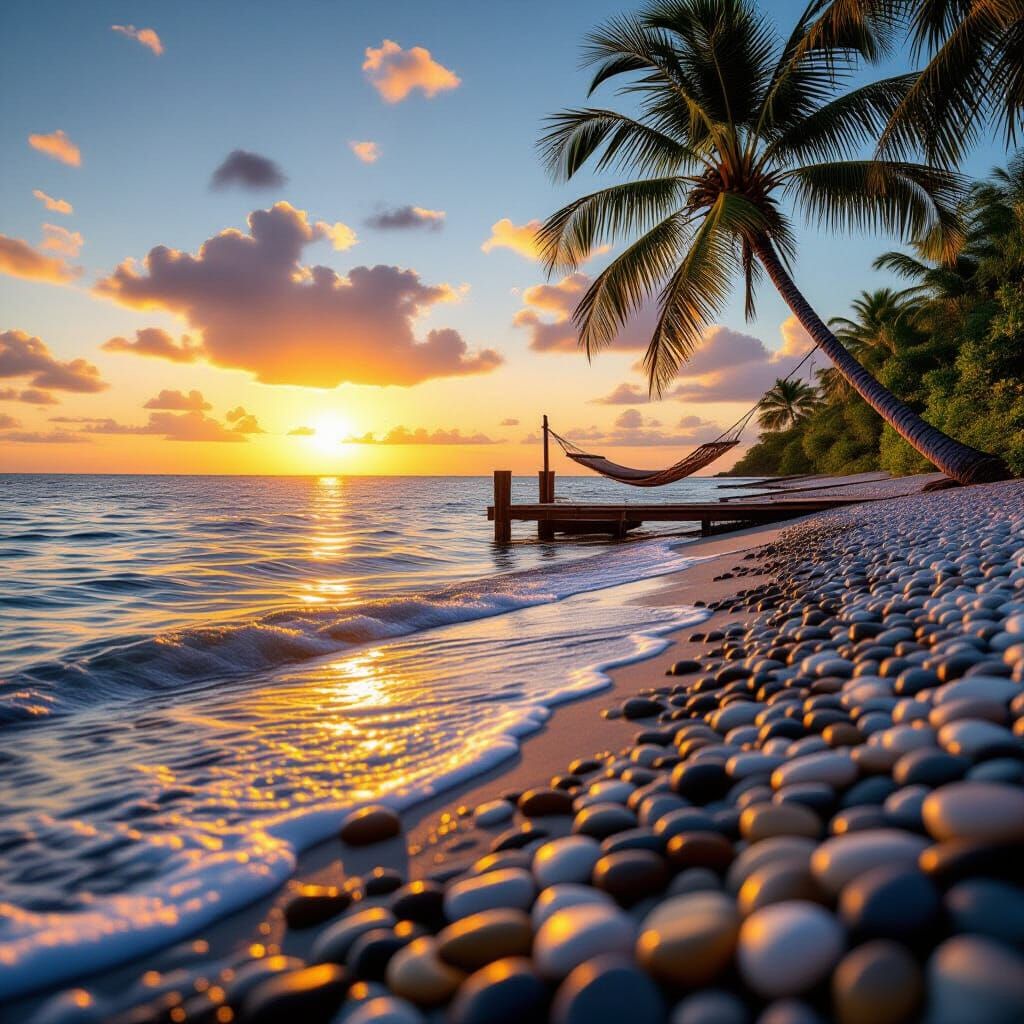 Golden Hour Serenity: Hidden Cove at Sunset