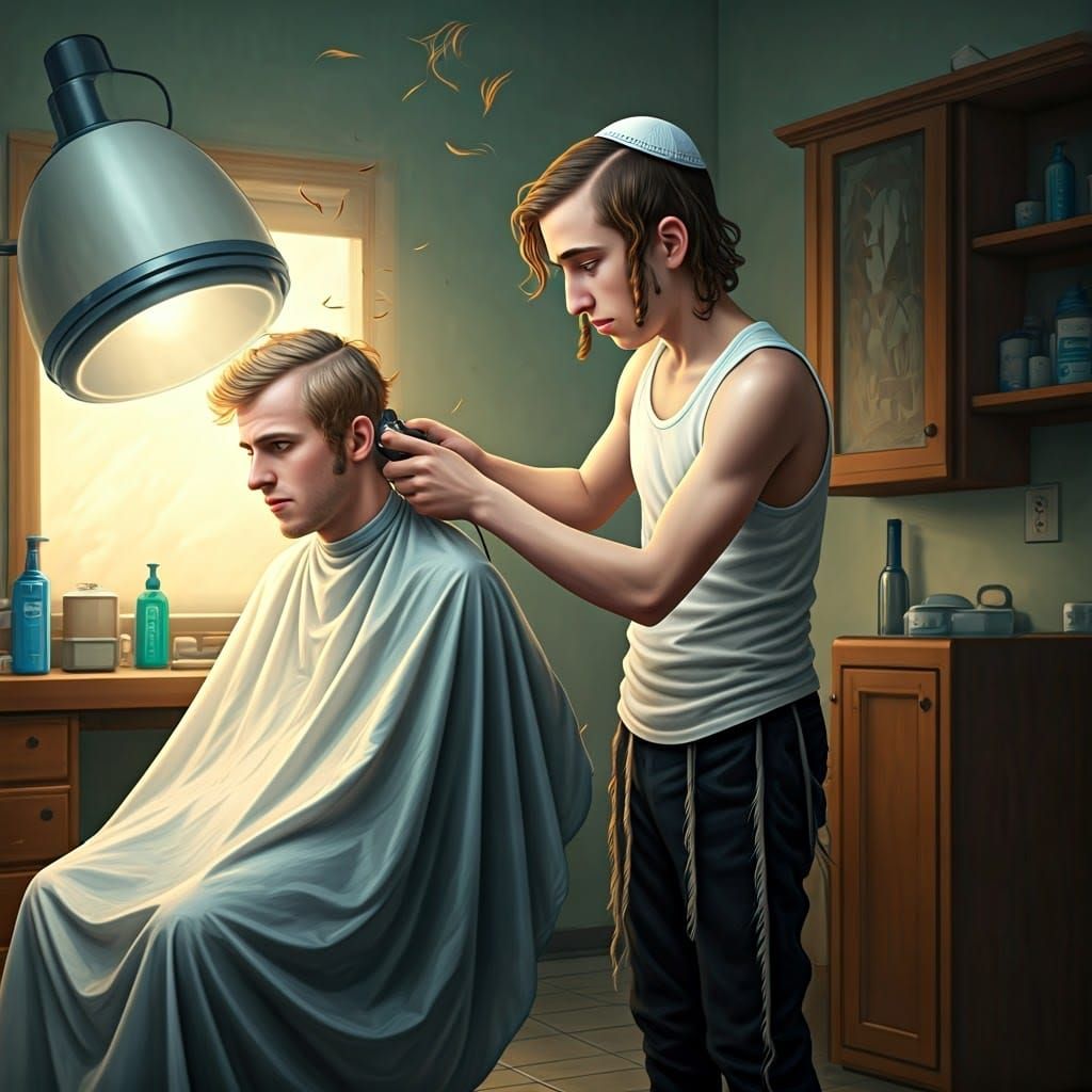 Hasidic Barber's Hilarious Haircut Disaster in a Humorous Sa...