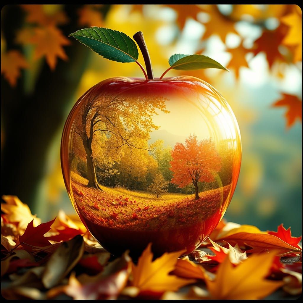 Autumn Masterpiece Through a Glass Apple in 35mm Cinematic S...