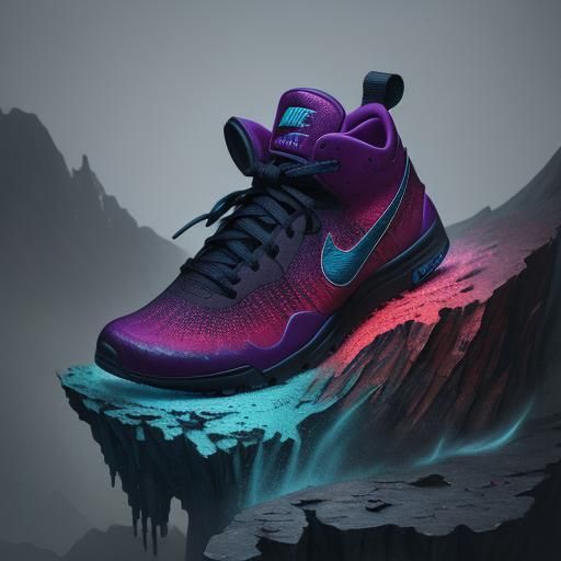 Detailed Matte Painting of Nike Sneakers