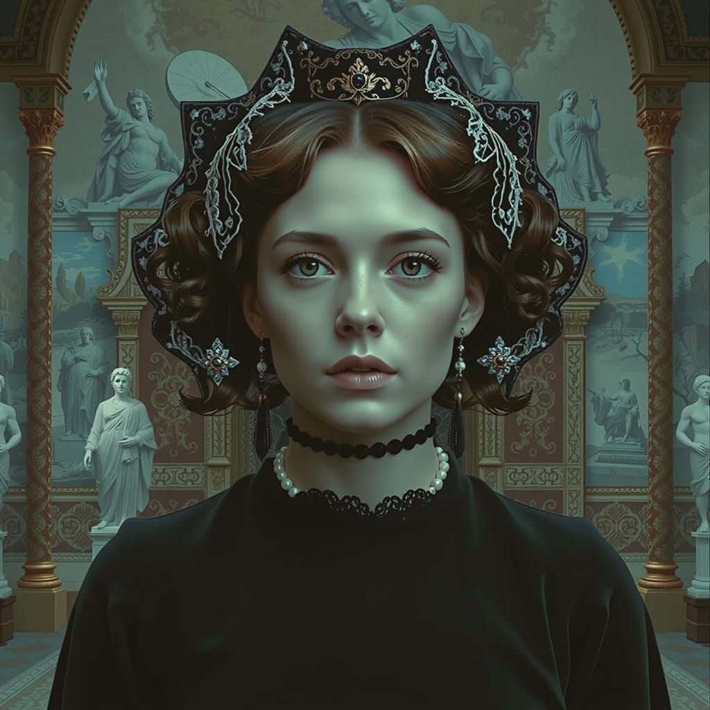 Renaissance Lady in Lavish Interiors