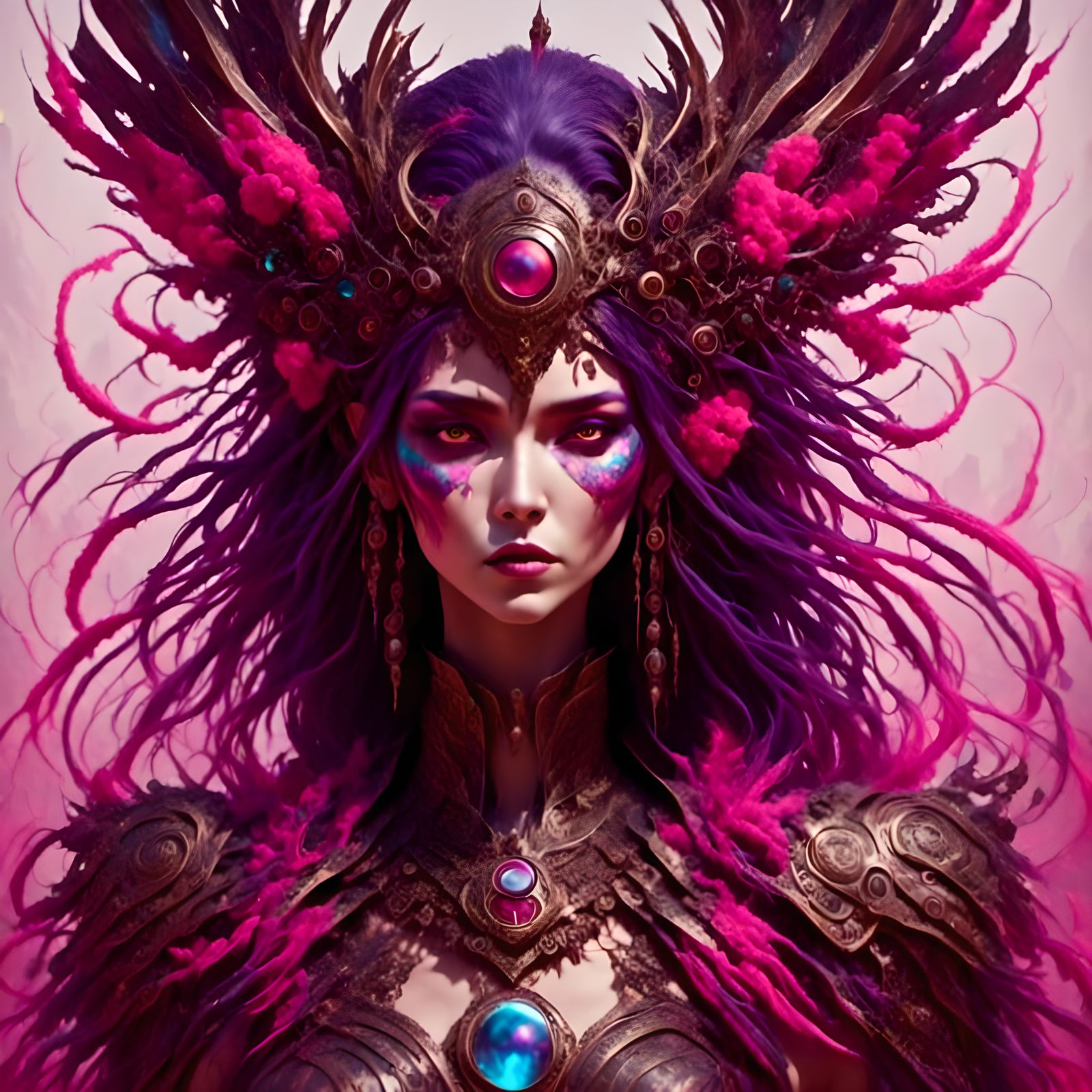 Detailed Portrait in Cyberpunk Style