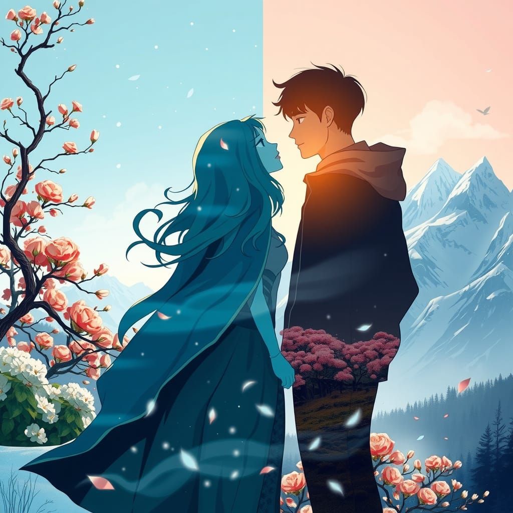 Loving Couple in Harmony with Nature