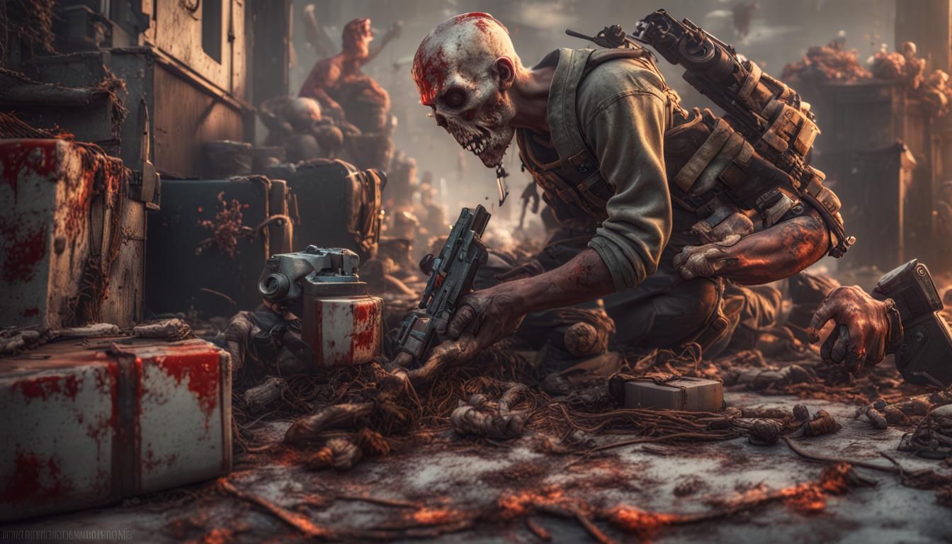 Post-Apocalyptic Zombiecore Action Painting in 3D