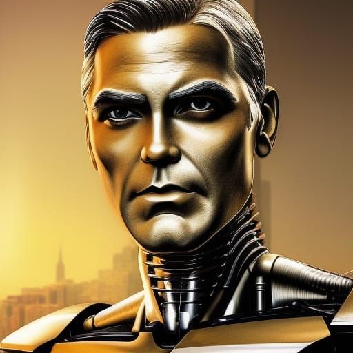George Clooney Robot Portrait in Ultra HD