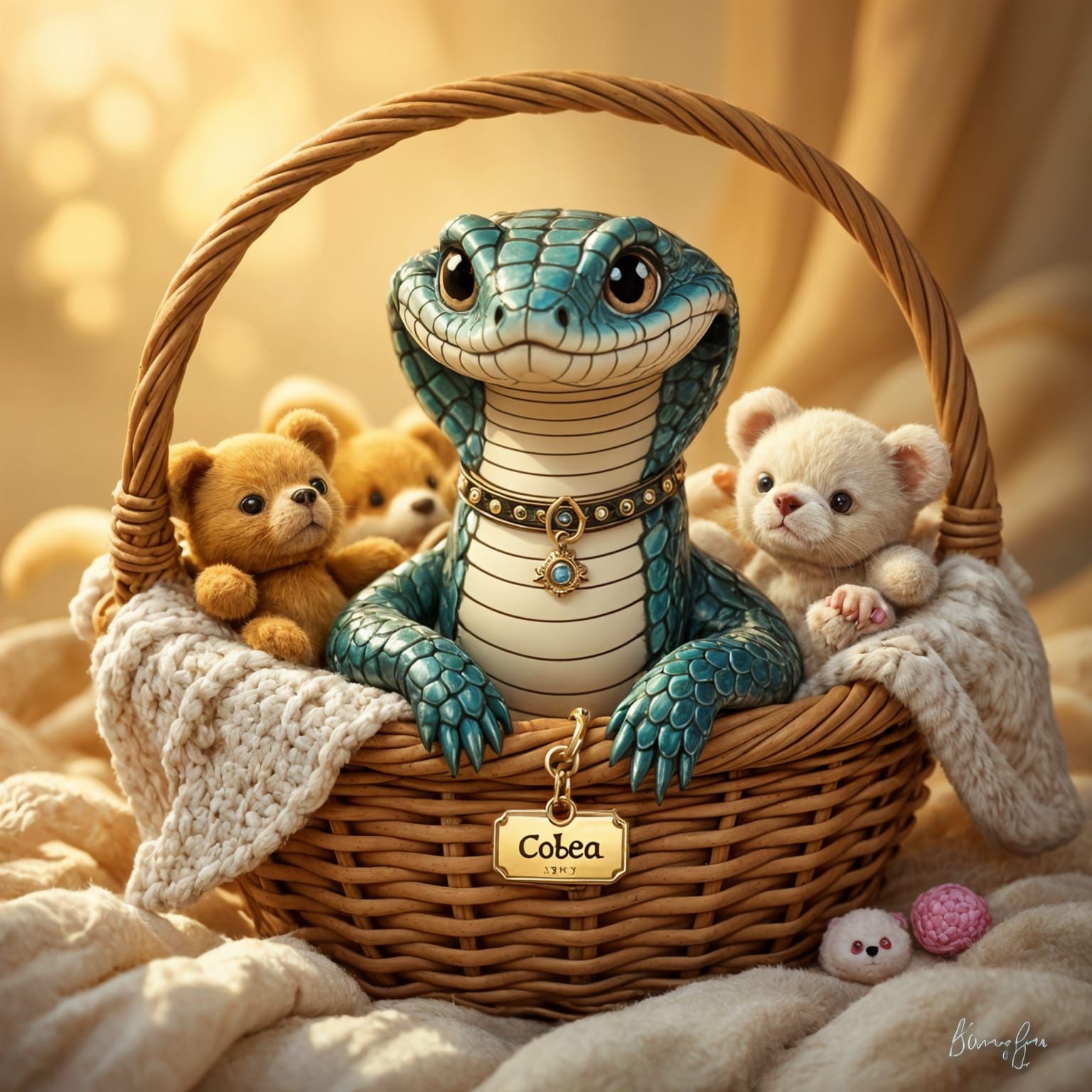 Adorable Cobra Pet: An AI-Generated Image
