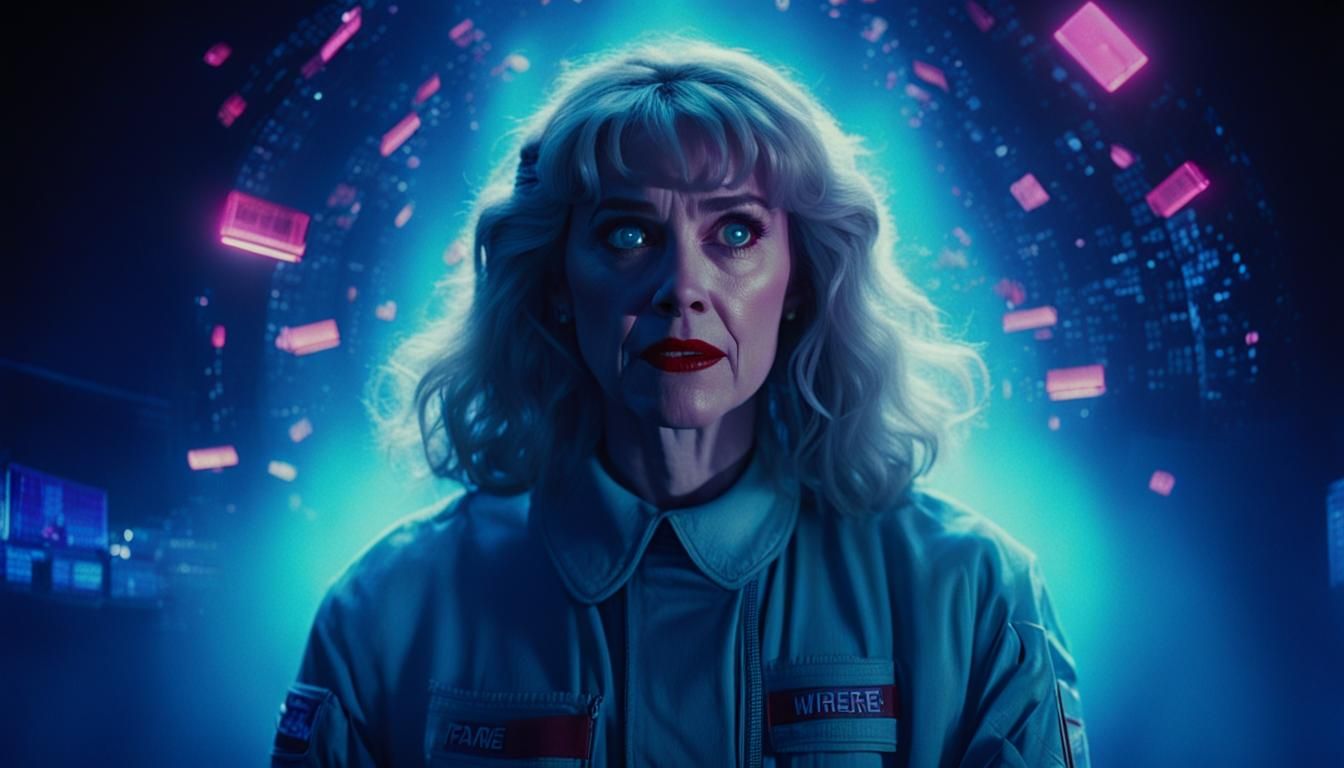 Dreamy Fantasy City at Night in Maximalist Style