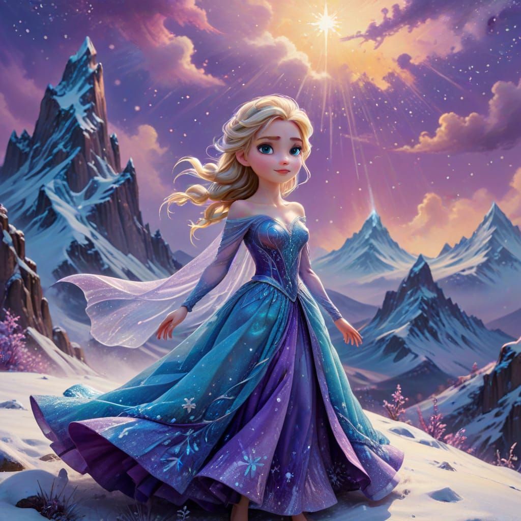 Elsa in Candy Core Glitter Chibi Style