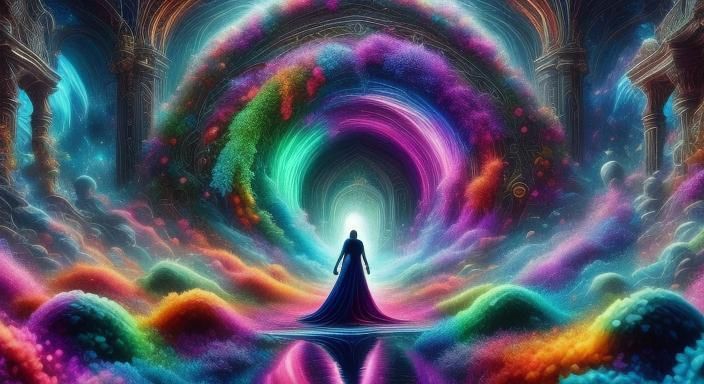 Surreal People Enter Swirling Tunnel of Lights