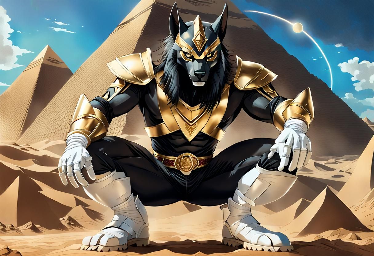 Kaiju Anubis Pharaoh in Power Ranger Suit