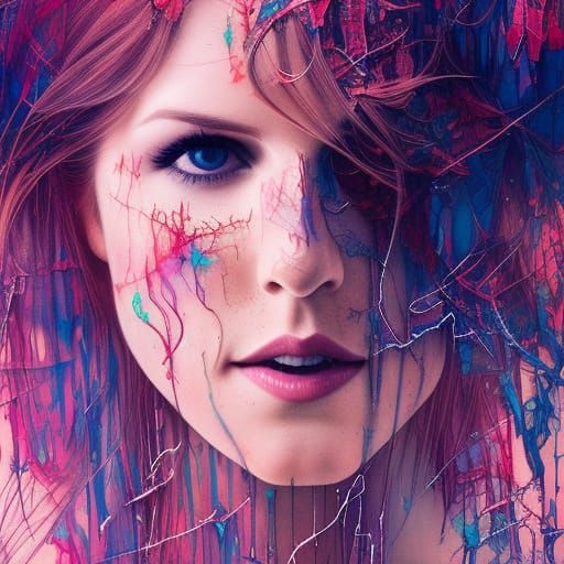 Anna Kendrick Portrait by Carne Griffiths, 8K
