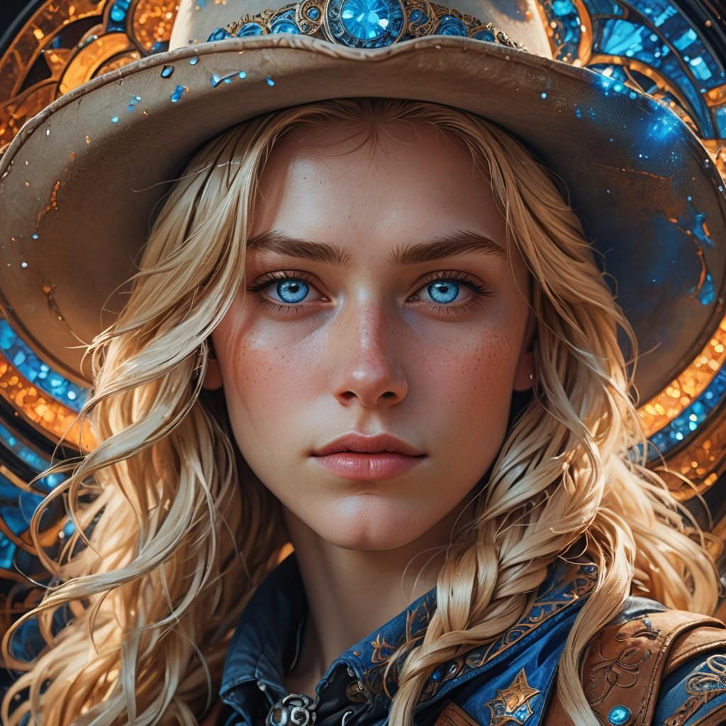 Hyperrealistic Cowboy Portrait in Digital Art Style