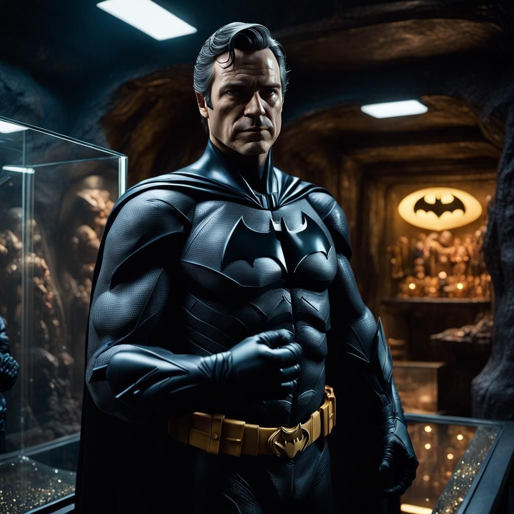 Photorealistic Bruce Wayne in Bat Cave Display