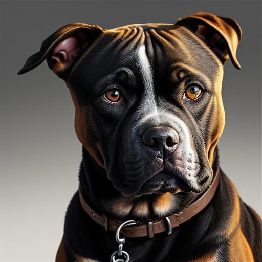 American Terrier Portrait in Oil Painting Style