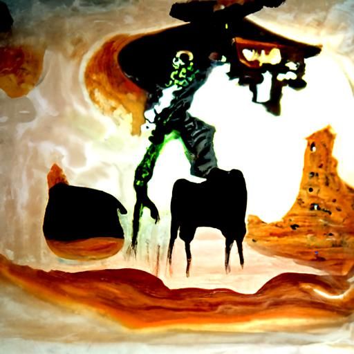Surreal Cowboy Ninja Zombie Western in Dali Style