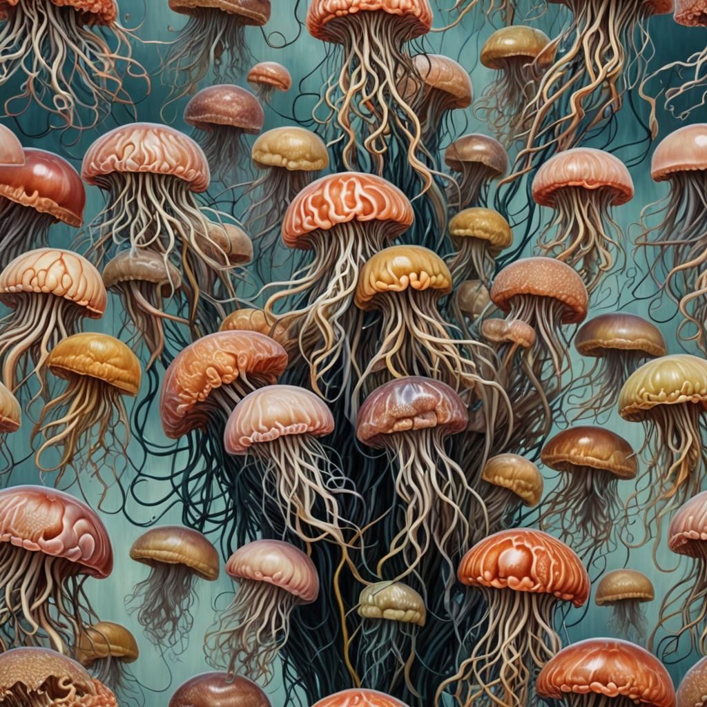 Brain Jellyfish in Post-Impressionistic Hyperrealism