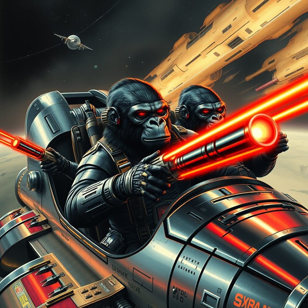 Cybernetic Gorillas in Space, Sci-Fi Art