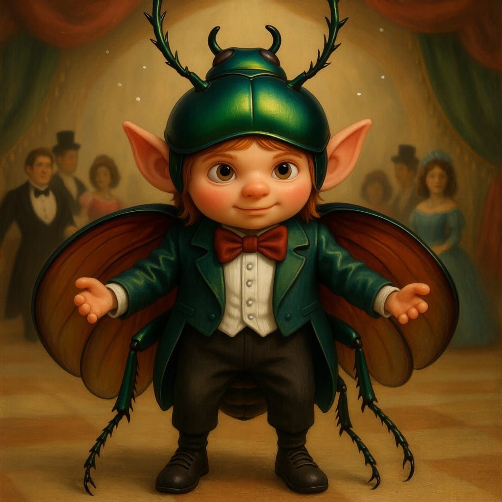 Thumbelina Attends a Beetle Ball