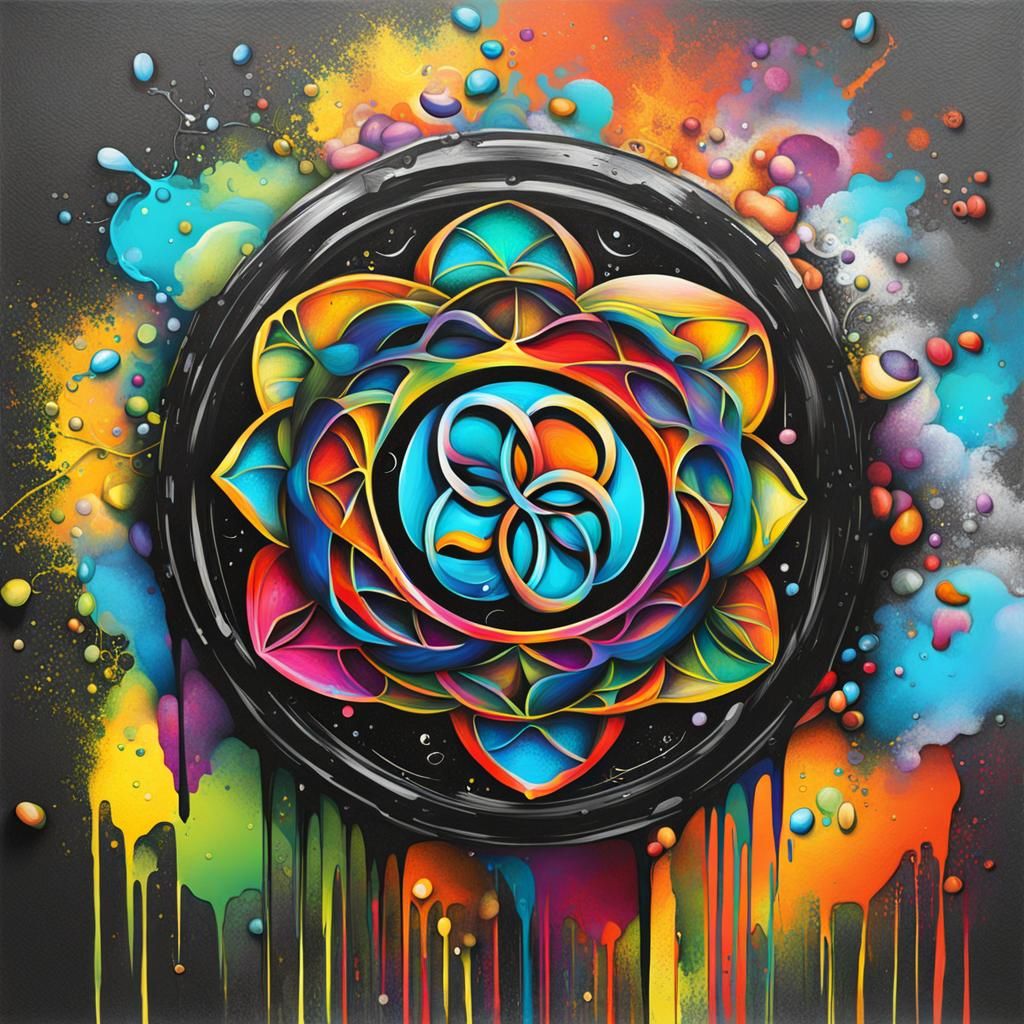 Seed of Life Graffiti Art in Splash Style
