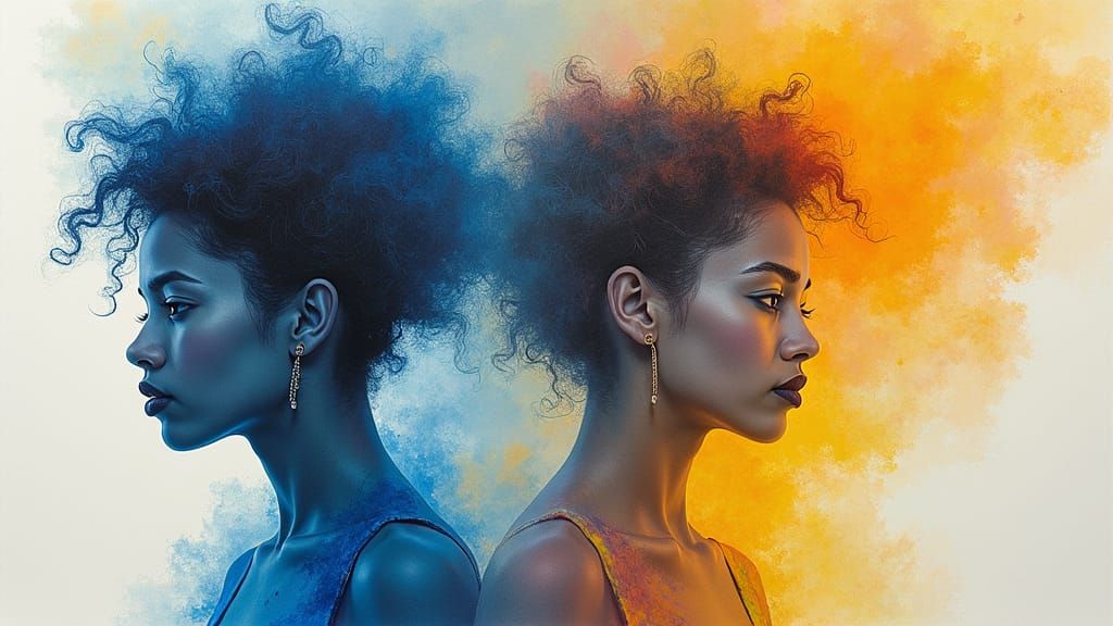 Julie Mehretu Inspired Dreamlike Pastel Lithography Portrait