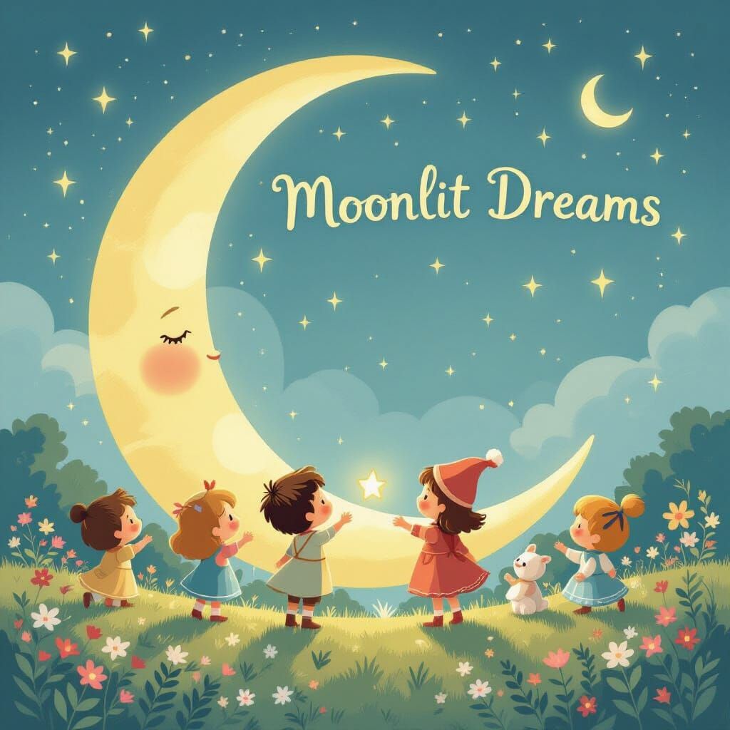 Dreamy Full Moon Illustration for Children
