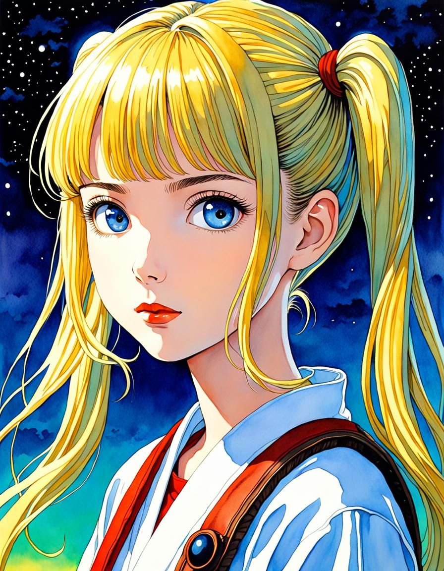 Sailor Moon in Ghibli-Moebius Anime Style